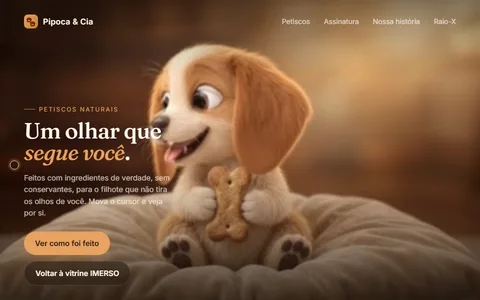 Hero em produção, cursor à esquerda