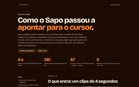 Abertura da página Raio-X
